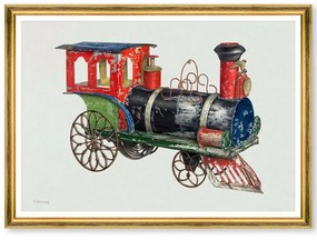 Κάδρο Toy Locomotive By Charles Henning FA13482 70x50cm Multi MindTheGap Οριζόντιοι Ξύλο,Γυαλί