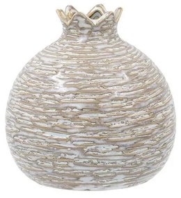Διακοσμητικό Pomegranate FL143 Fylliana Κεραμικό Μπέζ-Λευκό χρώμα 12x13x13εκ