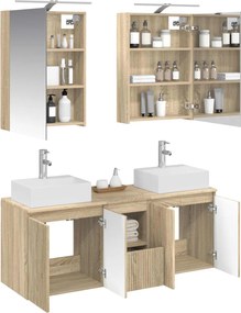vidaXL Σετ Ντουλαπιών Μπάνιου 5 pcs Sonoma Δρυς Επεξεργασμένο Ξύλο