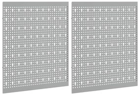 vidaXL Πάνελ Τοίχου Εργαλείων 2 pcs Γκρι 100 x 1 x 60 εκ