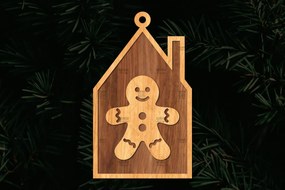 Σετ των 3 Intra απο ξύλο plywood 3mm-4mm πάχος Χριστουγεννιάτικο Στολίδι Κτίριο κομμένο Δίασταση 8x8 cm INTRAFABR-111352772