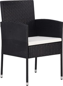 vidaXL Σετ Τραπεζαρίας Κήπου 5 Τεμαχίων Μαύρο