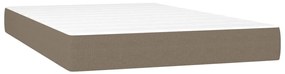 vidaXL Κρεβάτι Boxspring με Στρώμα Taupe 120x200 εκ. Υφασμάτινο