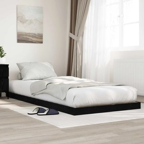 vidaXL Κρεβάτι δαπέδου Μαύρη Οξυά 100 x 200 cm Επεξεργασμένο ξύλο