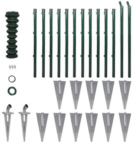 vidaXL Συρματόπλεγμα 1,0 x 25 μ. Ατσάλι + Στύλοι/Βάσεις