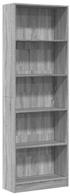 vidaXL Βιβλιοθήκη Γκρι Sonoma 60x24x176 εκ. από Επεξεργασμένο Ξύλο