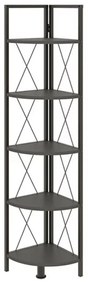 Βιβλιοθήκη Γωνιακή Kelsie 0261820 33x33x162cm Black-Anthracite
