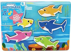 Ξύλινο Παιδικό Puzzle Σφηνώματα Pinkfong Baby Shark 6054918 Multi Spin Master