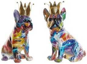 Διακοσμητική Φιγούρα DKD Home Decor 18,5 x 11,5 x 23,5 cm Πολύχρωμο Σκύλος (x2)
