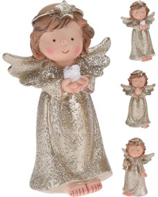 Κορίτσι Άγγελος Χρυσό Glitter Polyresin 55x75x120mm Σε 3 Σχέδια