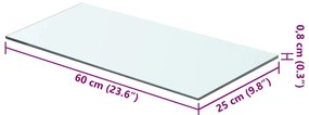 vidaXL Ράφι Πάνελ Διάφανο 60 x 25 εκ. Γυάλινο