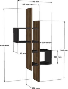 Wall Shelf Emse - Oak, Anthracite Oak
Anthracite