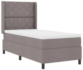 vidaXL Κρεβάτι με ελατήρια με στρώμα Taupe 100 x 200 cm ύφασμα