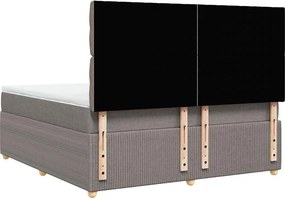 vidaXL Κρεβάτι Boxspring με Στρώμα Taupe 180x200 εκ. Υφασμάτινο