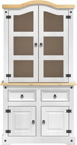 vidaXL Πλαϊνό γραφείο με συρτάρι Corona Λευκό 100 x 48,5 x 179 εκ.