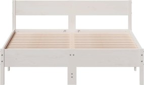 vidaXL Σκελετός Κρεβ. Χωρίς Στρώμα Λευκό 135x190 εκ Μασίφ Πεύκο