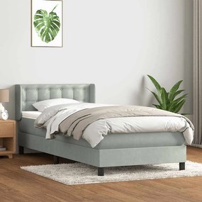 BOX SPRING ΚΡΕΒΑΤΙ ΜΕ ΣΤΡΩΜΑ ΑΝΟΙΧΤΟ ΓΚΡΙ 100X220 ΕΚ. ΒΕΛΟΥΔΙΝΟ 3318483