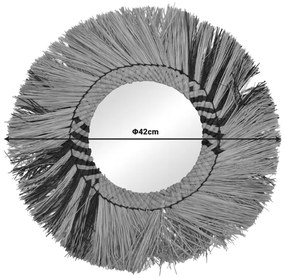 Καθρέπτης Cielro Inart mendong σε φυσική απόχρωση Φ42x6εκ (1 τεμάχια)