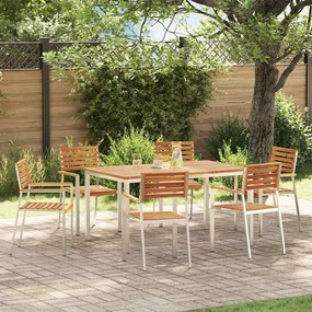 vidaXL ΣετΤραπεζαρίαςΚήπου 7 pcs Καφέ Στερεό Ακακία