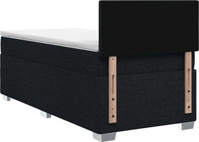 vidaXL Κρεβάτι box spring με στρώμα Μαύρο 80 x 200 cm Ύφασμα