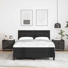 vidaXL Κρεβάτι με Στρώμα με στρώμα Μαύρο 160 x 200 cm Τεχνητό δέρμα