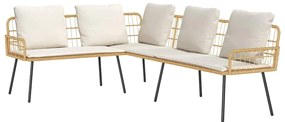 vidaXL Σετ Καναπέ Κήπου 4 pcs Φυσικό συνθετικό ρατάν