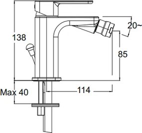 Eurorama Quadra 144360 Chrome - Μπαταρία μπιντέ