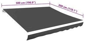 vidaXL Τεντόπανο Ανθρακί 5 x 3 μ. από Καραβόπανο