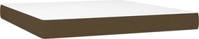 vidaXL Κρεβάτι Boxspring με Στρώμα Σκούρο Καφέ 180x200 εκ Υφασμάτινο