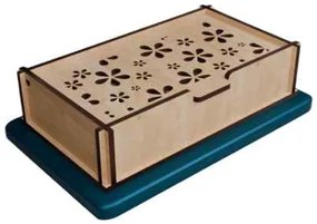 Intra BLOOM BOX – Ξύλινο Κουτί Οργάνωσης με Ανάγλυμα Λουλουδιών  23x19x23 cm Box41-01671