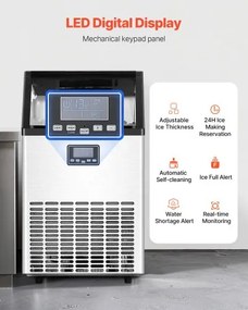 VEVOR Commercial Ice Maker Freestanding Cabinet Machine 130lbs/24H 45 Ice Cubes