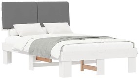 vidaXL Σκελετός Κρεβατιού με Επενδεδυμένο Κεφαλάρι Ανοιχτό γκρι