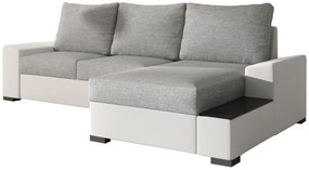 Γωνιακός καναπές Nero-Λευκό - Γκρι ανοιχτό-Δεξιά