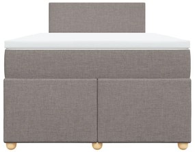 Κρεβάτι Boxspring με Στρώμα Taupe 120x200 εκ. Υφασμάτινο - Μπεζ-Γκρι