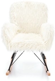 Κουνιστή καρέκλα Houston 1357, Ανοιχτό χρώμα ξύλου, Κρεμ, Μαύρο, 100x72x94cm, 12 kg, Ταπισερί, Ξύλινα, Ξύλο, Πλαστικοποιημένη μοριοσανίδα | Epipla1.gr