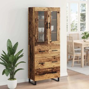 vidaXL Highboard με συρτάρι 2 pcs Παλιό Ξύλο Επεξεργασμένο ξύλο