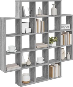 vidaXL Ράφι Τοίχου Γκρι Sonoma 100 x 13 x 100 εκ