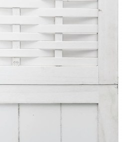Διαχωριστικό Χώρου με 3 Πάνελ Λευκό από Μασίφ Ξύλο Παυλώνιας 358720