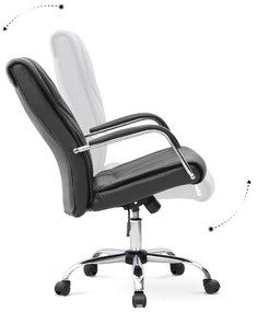 Καρέκλα γραφείου διευθυντική Matteo Megapap από τεχνόδερμα χρώμα μαύρο 60x66x105/115εκ. - Τεχνόδερμα - GP040-0005,1