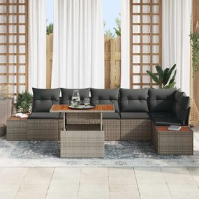 vidaXL Σετ Καναπέ Κήπου με αποθήκευση 7 pcs Γκρι Πολυ ράταν