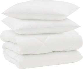 vidaXL Χειμερινό Παπλωματοθήκη με μαξιλάρι 3 pcs Λευκό Μικροΐνες