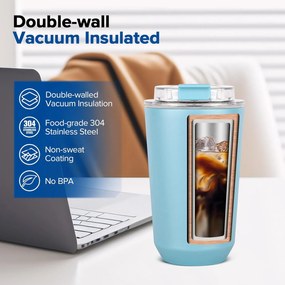 Κούπα Θερμός Ανοξείδωτο BPA Free 355ml - Γαλάζιο