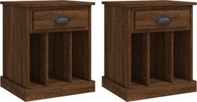 vidaXL Κομοδίνα 2 τεμ. Καφέ Δρυς 43x36x50 εκ.