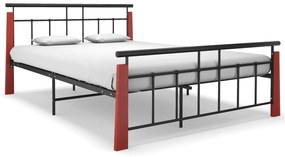 vidaXL Πλαίσιο Κρεβατιού 140 x 200 εκ. Μέταλλο/Μασίφ Ξύλο Δρυός