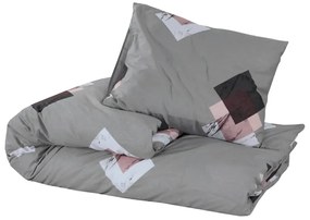 vidaXL Σετ Παπλωματοθήκης Γκρι 200 x 200 εκ. Βαμβακερό
