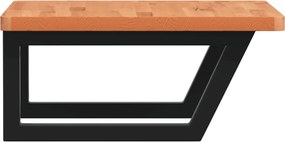vidaXL Ράφι Νιπτήρα Τοίχου από Ατσάλι / Μασίφ Ξύλο Οξιάς