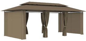 Κιόσκι με Κουρτίνες Taupe 600 x 298 x 270 εκ. 180 γρ./μ² - Μπεζ-Γκρι