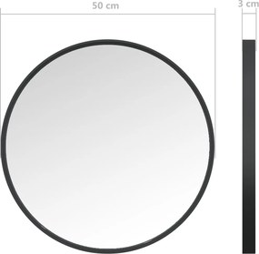 vidaXL Καθρέφτης Τοίχου Μαύρος 50 εκ.