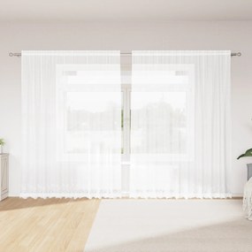 vidaXL Κουρτίνα Δαντέλας με κουρτίνες Floral Λευκό 300 x 200 cm Πολυεστέρας