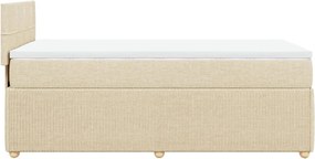vidaXL Κρεβάτι Boxspring με Στρώμα Κρεμ 80 x 200 εκ. Υφασμάτινο